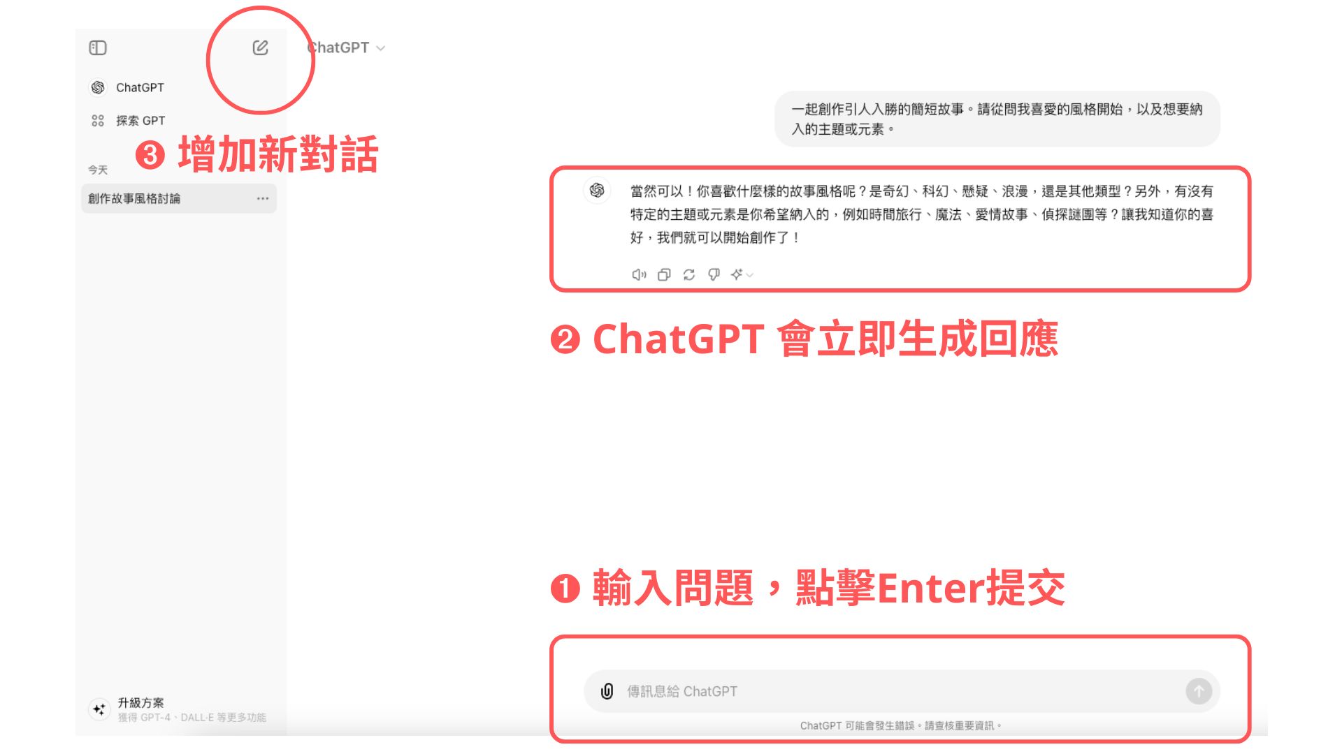 主頁面截圖,標註各個功能區域